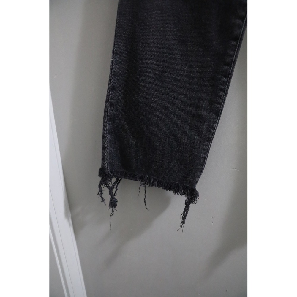 Madewell Cali Demi-Boot Jeans Faded Black Raw Hem High Rise Size 31 Slim Flare - Picture 2 of 5